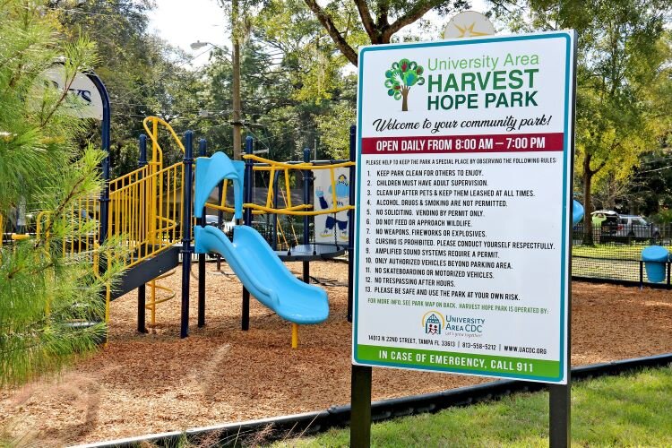 Harvest Hope Park is a successful community investment project developed on property the University Area CDC acquired through its land banking program