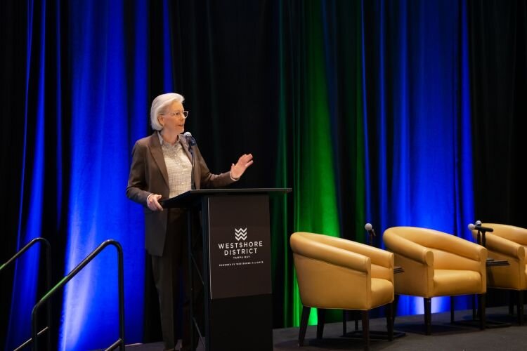 Speaking at the Westshore Alliance's annual development forum in May, Tampa Mayor Jane Castor says Westshore is "not just part of Tampa's story...you are a main character."