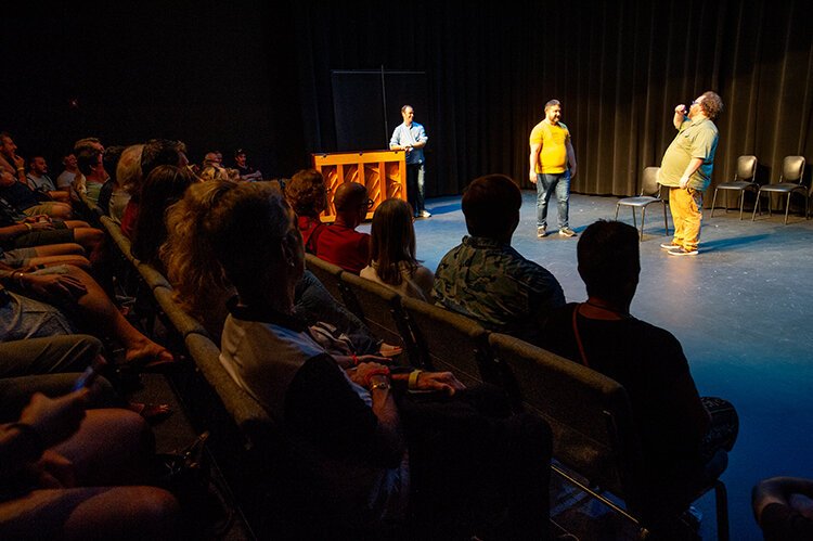 The improv act Camera performs during the 2023 Countdown Improv Festival. This year's festival returns to the HCC Ybor campus Performing Arts Building from August 7th through 11th.