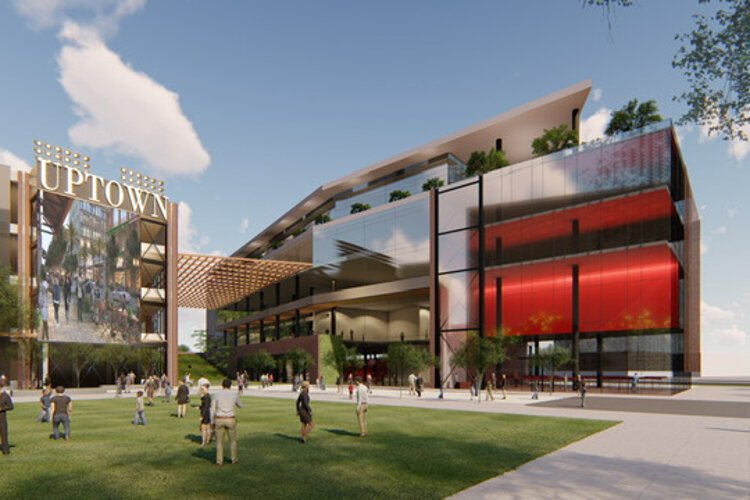 A conceptual rendering for a future phase of Rithm, the mixed-use development on the University Mall property and part of the transformation of Tampa's Uptown District.