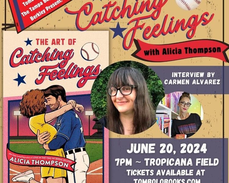 Local bestselling author and baseball lover Alicia Thompson's new book, "The Art of Catching Feelings," is the story of an unlikely romance between a pro baseball player and his heckler. A book launch event is June 20th at Tropicana Field.