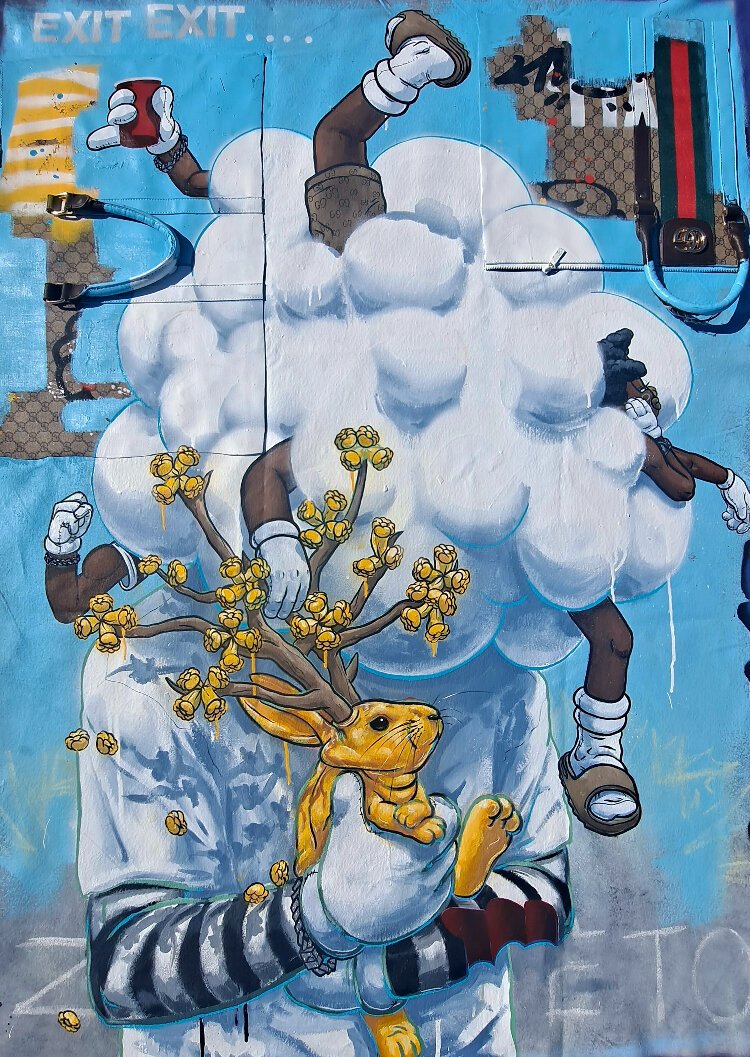 St. Petersburg artist iBOMS' new work "Xebra" is featured in a solo exhibit at D-Gallerie on July 8.
