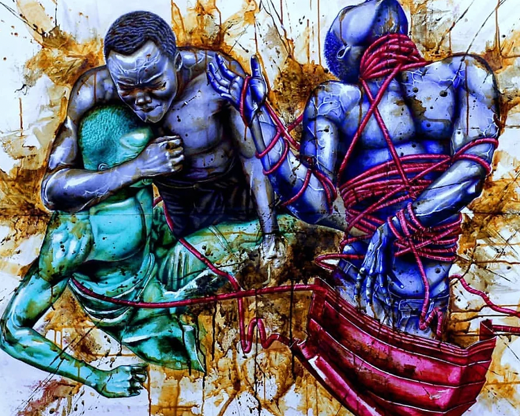 “Behind the Mask” by Joart L'eau Kabeya, 2021, part of the "ArtOut: Queering the Pandemic" online exhibition.