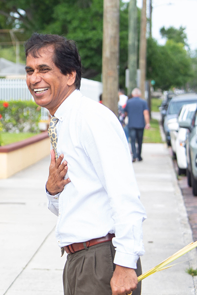 Jacob Kallupura at his church in West Tampa.