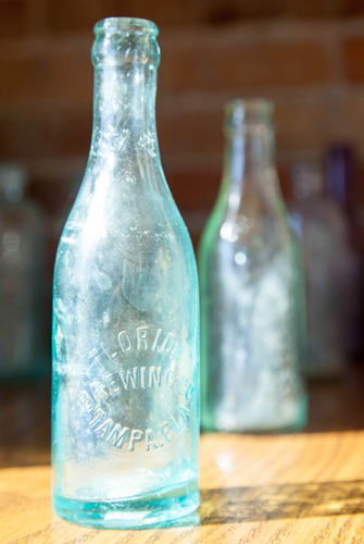 Antique bottles at Swope Rodante, once The Florida Brewery.