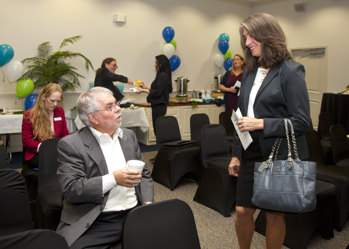 Ron Gregory with AECOM and C.J. Reynolds with USF's College of Marine Science at the historic Tampa Bay Regional Resiliency Coalition.