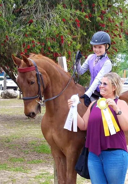 Scout Bendickson and Jagger were in the ribbons at the Gasparilla Charity Horse Show in March.The event marked the debut of Selah East Stables and the return to the show ring for Jagger, a former Amish buggy horse saved by Grune Heidi Farm Rescue.