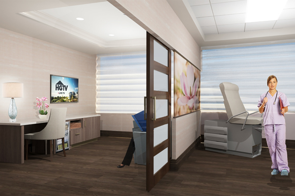 Illustration depicting individual patient care suites.