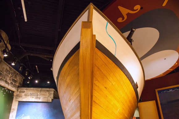 A life sized replica of an 18th century sloop favored for charting Florida's shallow waters.