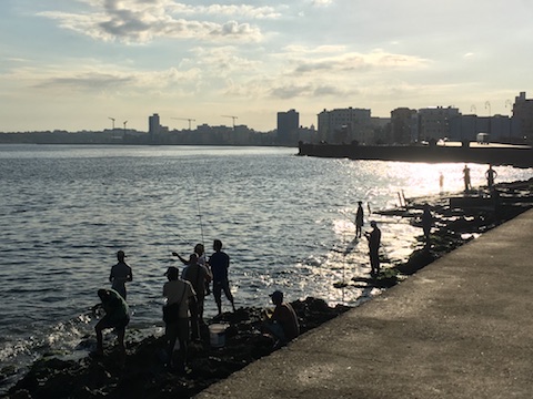 Along the Malecon in Havana