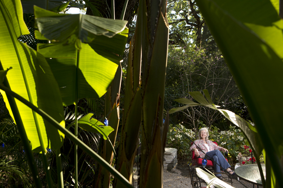 Landscape architect Laurie Potier-Brown at her home in Seminole Heights.