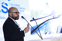 Rupen Philloura, CEO and Founder of Airport Groupe, speaks about his software solution, AiX, at the Global Investment in Aviation Summit in Dubai.