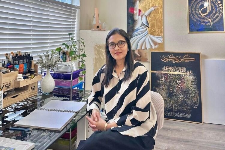 Pakistani-born New Tampa artist Uzma Adnan's work is shaped by emotion and inspired by nature, offering a human touch AI-generated art cannot replicate.