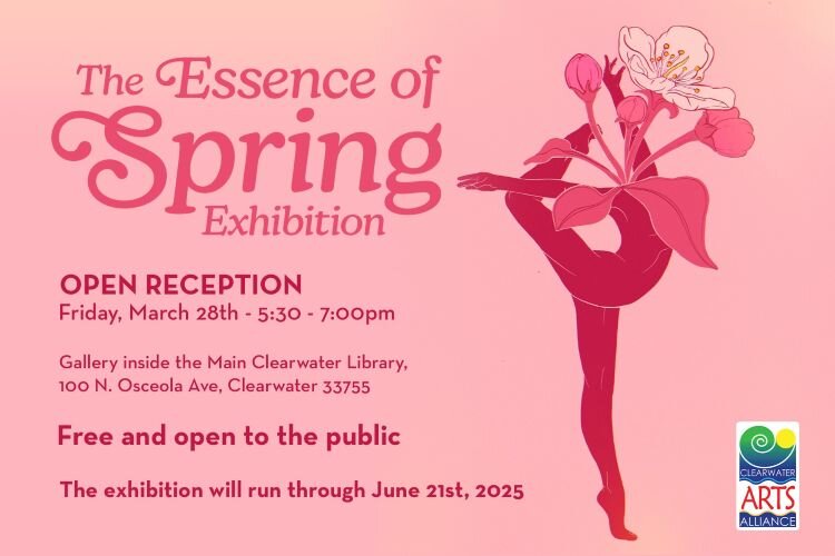 The opening reception for "The Essence of Spring," the Clearwater Arts Alliance's latest exhibition in the Clearwater Main Library, is 5:30 p.m. to 7 p.m. on March 28th.
