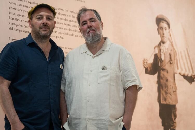 "Invisible Immigrants" curators Luis Argeo and James D. Fernández at the Almería Art Museum in Almería, Spain in September 2023