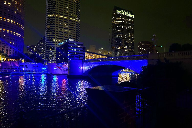 The Kennedy Bridge was one Tampa landmark illuminated blue and yellow for World Down Syndrome Day on March 21st.