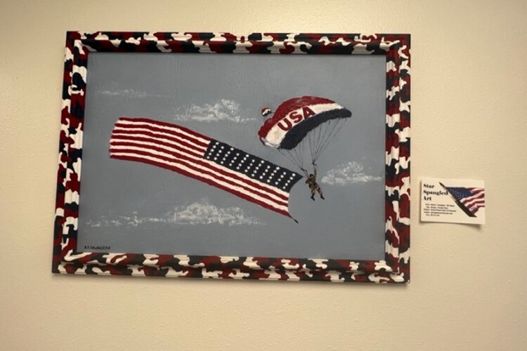 There is a reception for the ninth annual Star-Spangled Art Exhibit from 1 p.m. to 4 p.m. on Saturday, October 28th.