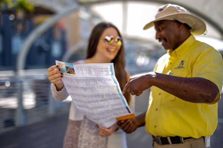 Tampa Downtown Partnership guides help visitors find their way around local streets.